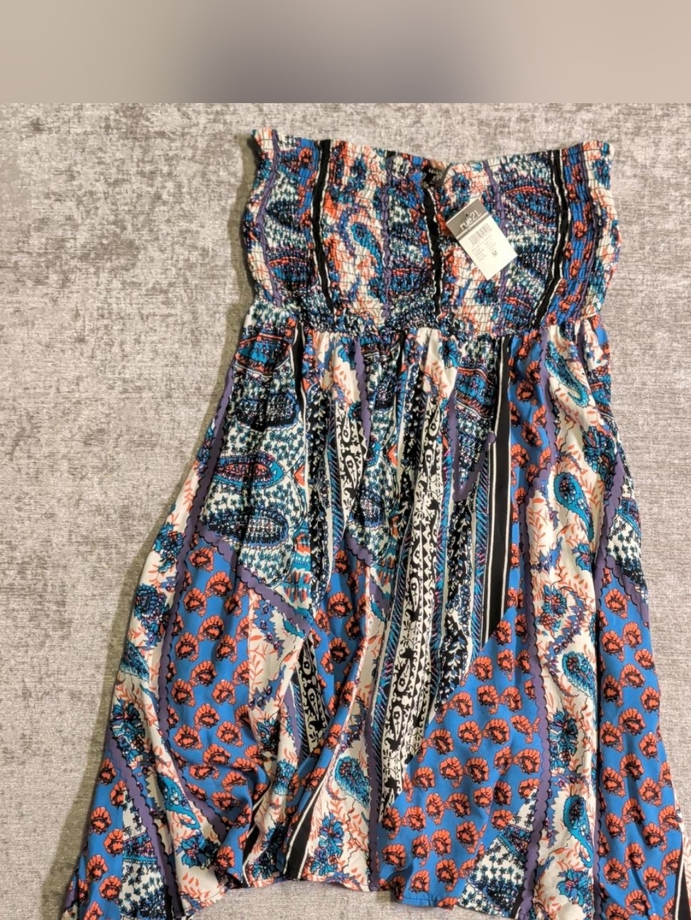 NWT Rue 21 Boho Patchwork Handkerchief Hem Tube Dress / Maxi Skirt
